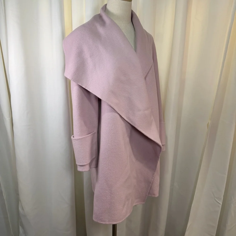 Vince ‘Drape Front Wool Coat’ in “Orchid” Lilac Purple / Light Pink Size Medium - Picture 15 of 16